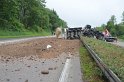 LKW umgestuerzt A 1 Rich Saarbruecken P050